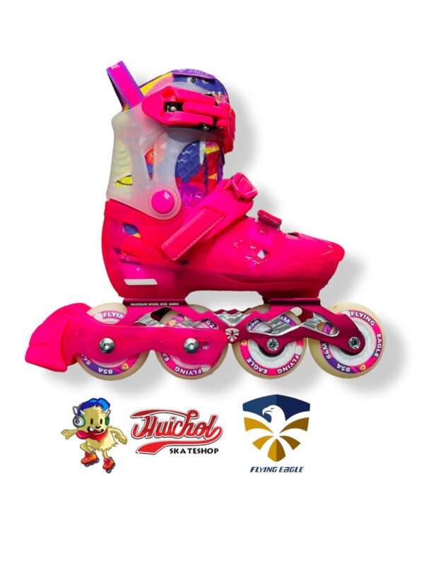 PATINES FLYING EAGLE L8 ROSA-BLANCO