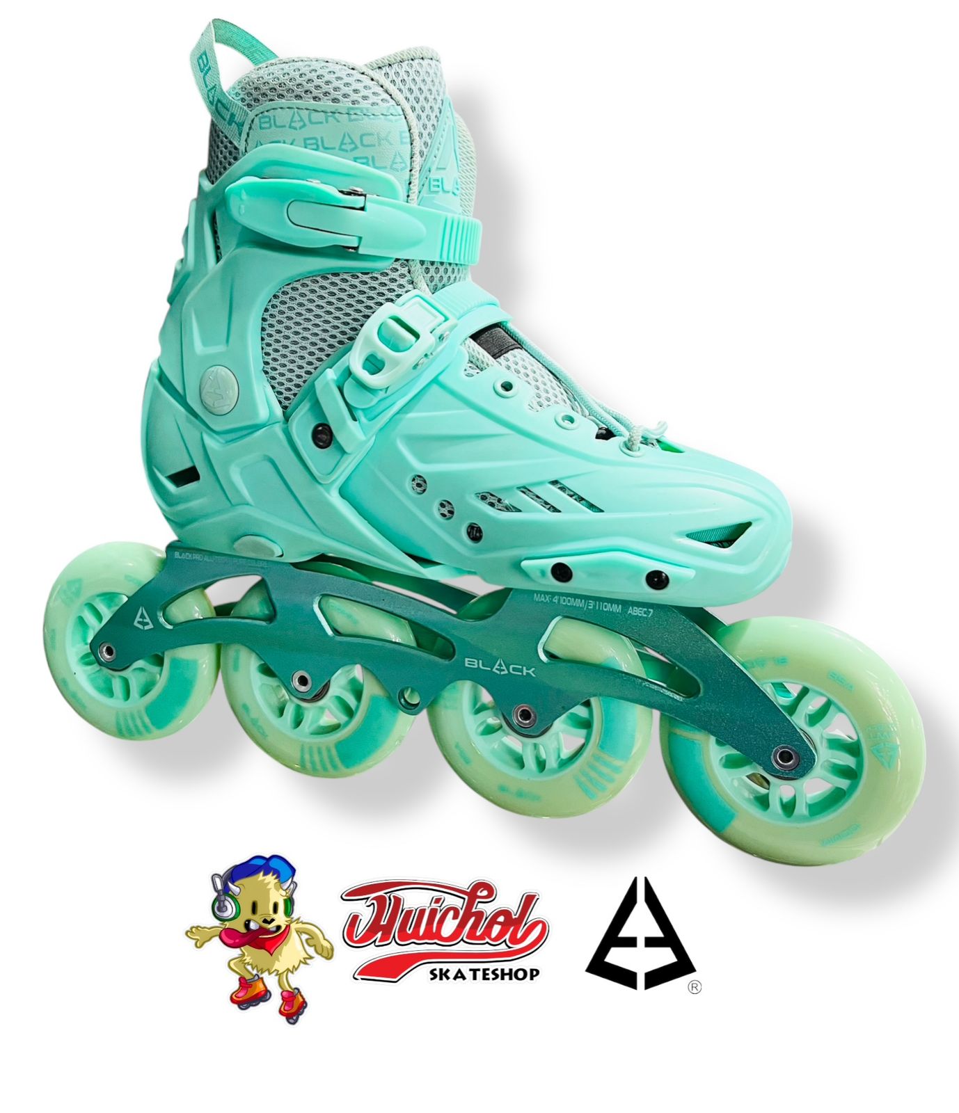 PATINES BLACK SKATE COLOR AQUA