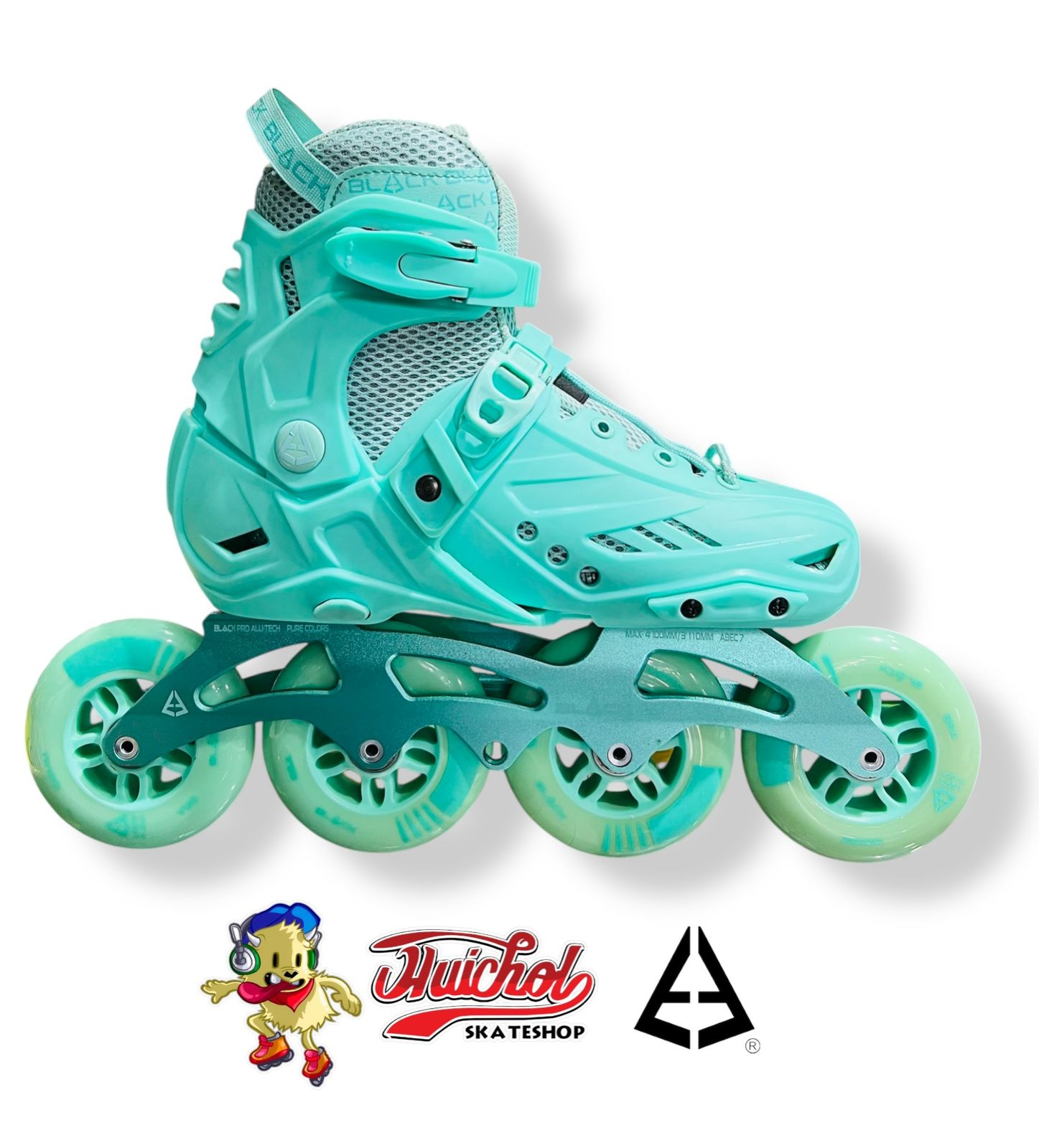 PATINES BLACK SKATE COLOR AQUA