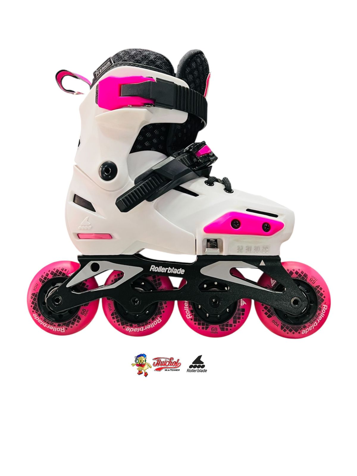 PATINES BLACK SKATE BLANCO, ROSA Y NEGRO