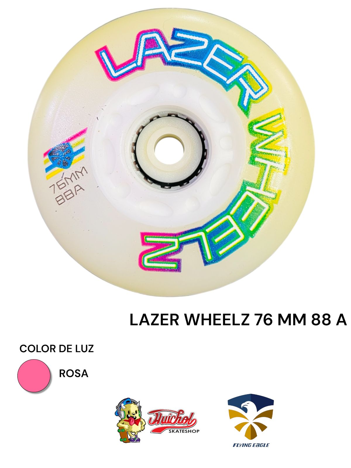 LLANTAS FLYING EAGLE FE LAZER 76 mm 88 A luz rosa letras multicolor
