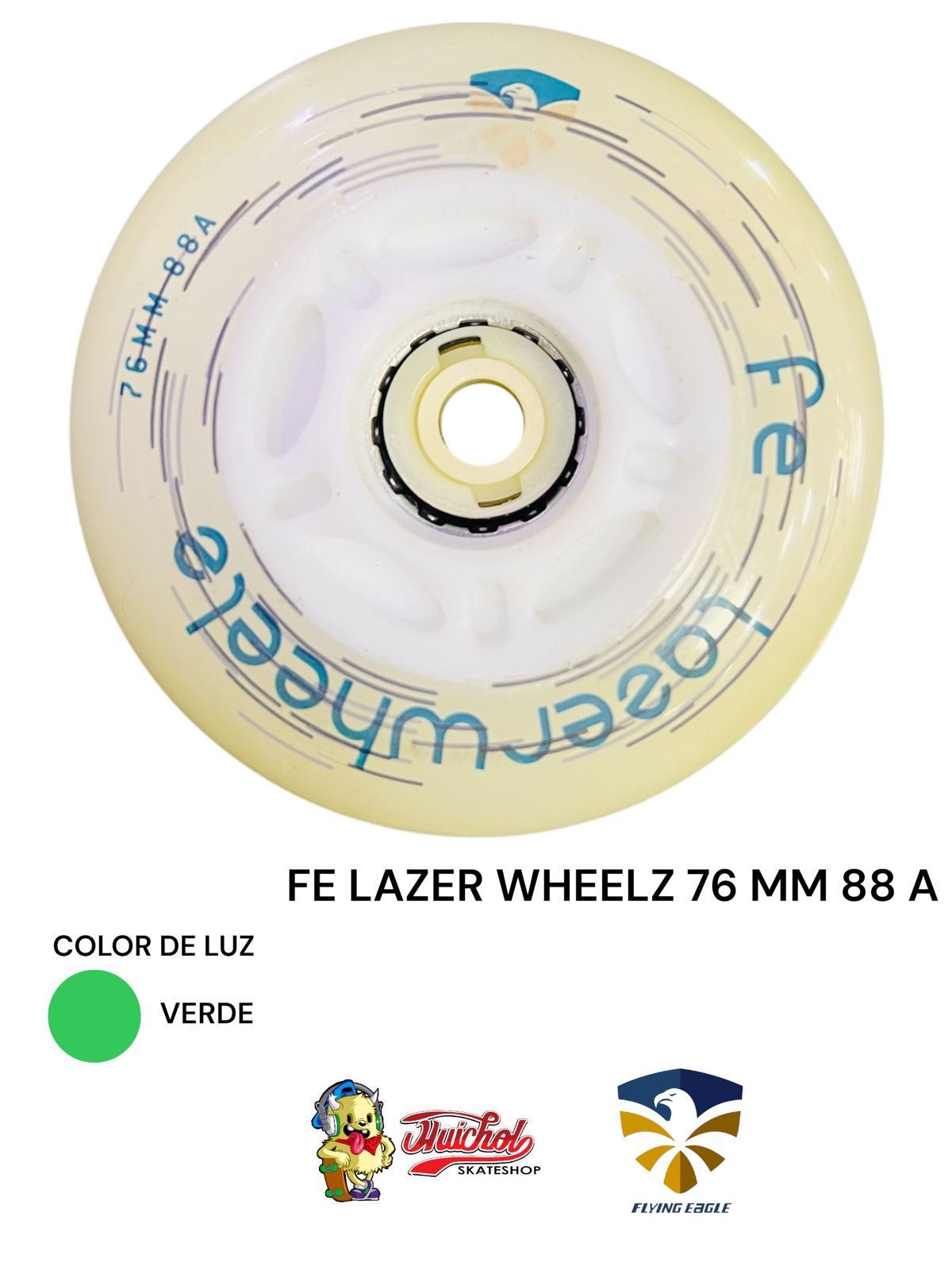 LLANTAS FLYING EAGLE FE LAZER 76 mm 88 A luz verde letras azul