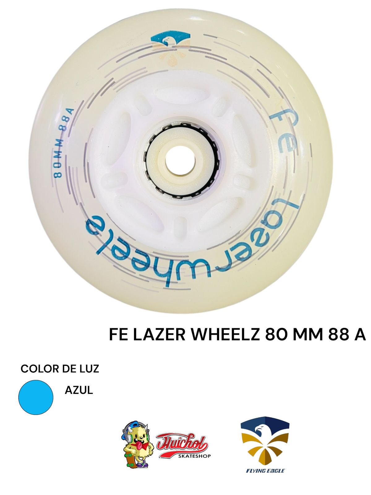LLANTAS FLYING EAGLE FE LAZER 80 mm 88 A luz azul letras azules