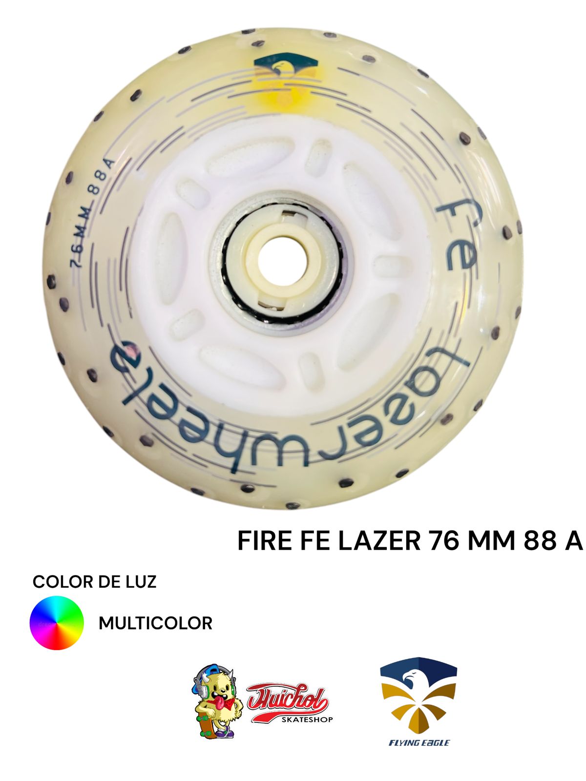LLANTAS FLYING EAGLE FIRE FE LAZER 76 mm 88 A con luz multicolor