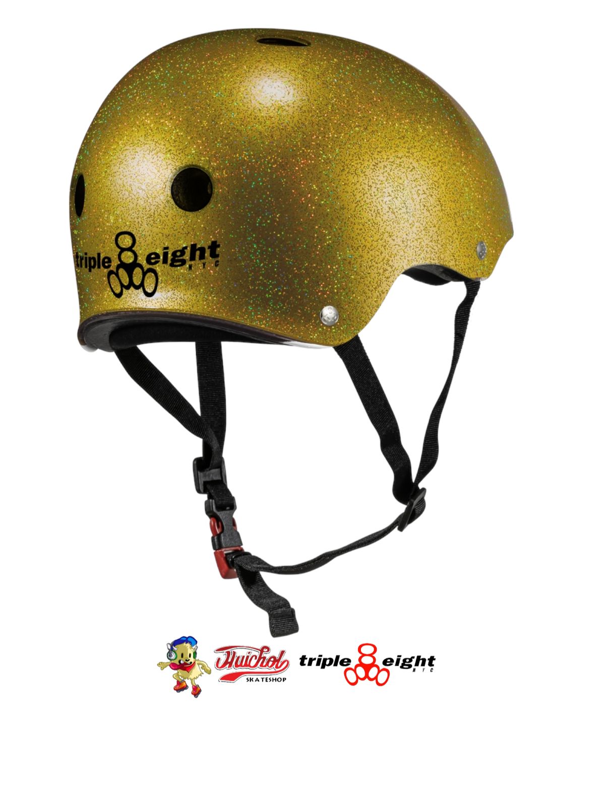 PROTECCIONES TRIPLE EIGHT CASCO GOLD GLITTER