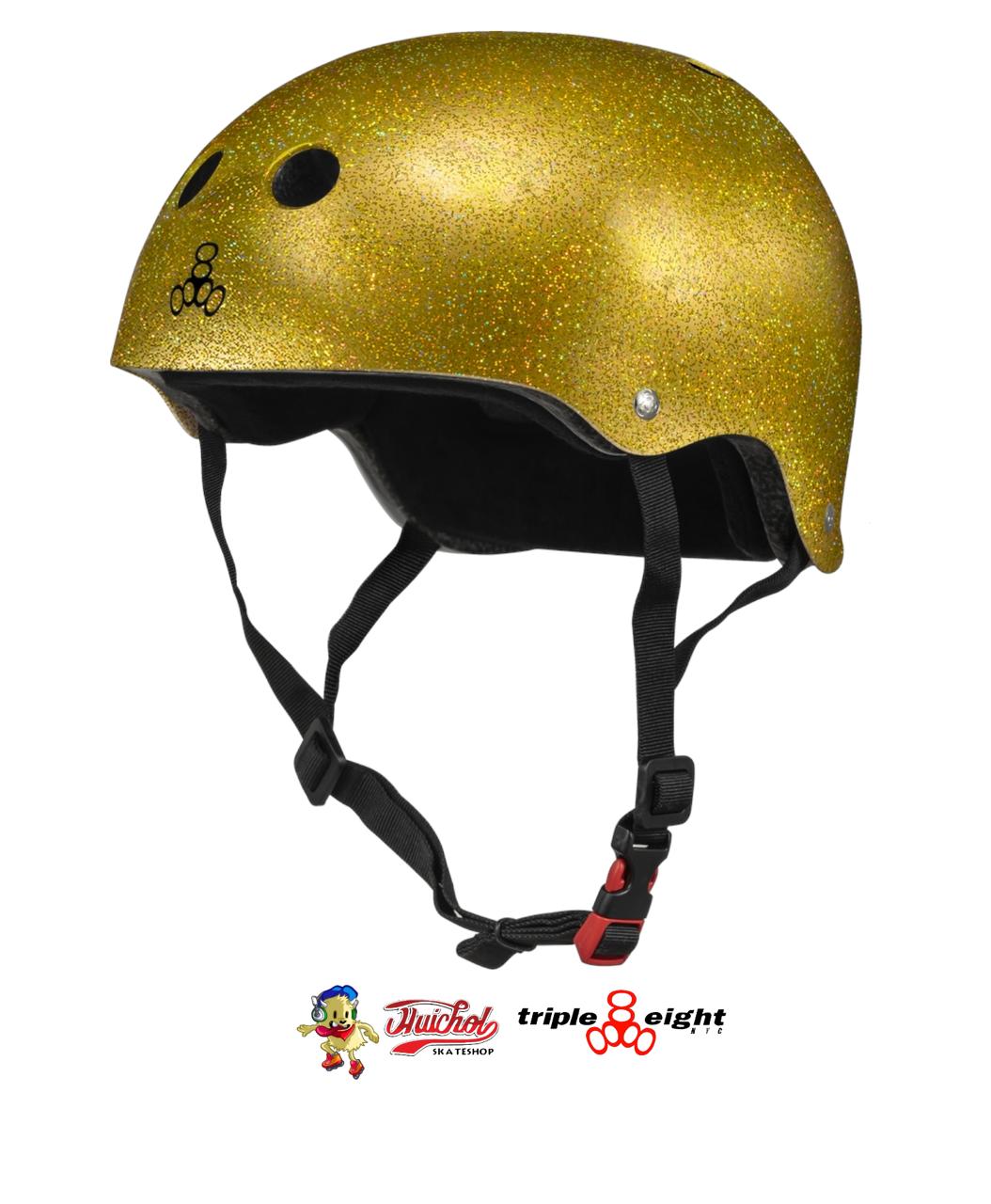 PROTECCIONES TRIPLE EIGHT CASCO GOLD GLITTER