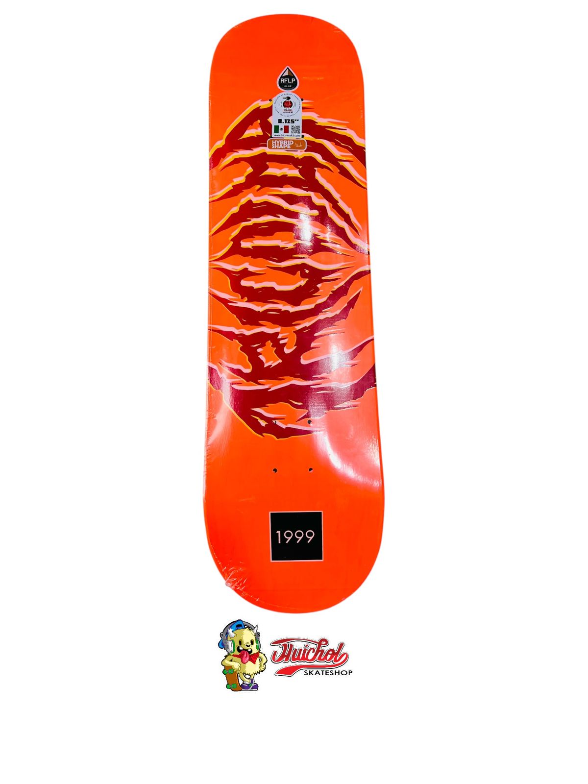 TABLA TRICOLOR LETRAS NARANJA ROJO 8.125