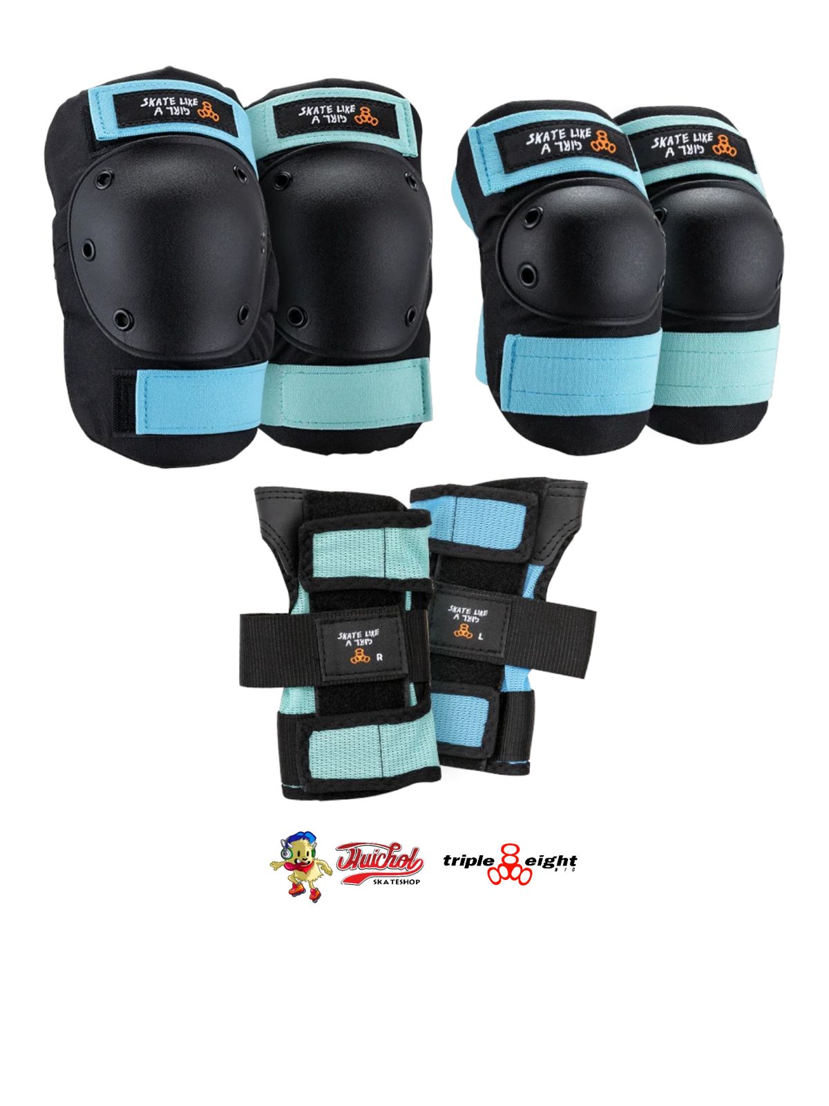 PROTECCIONES TRIPLE EIGHT NEGRO AZUL