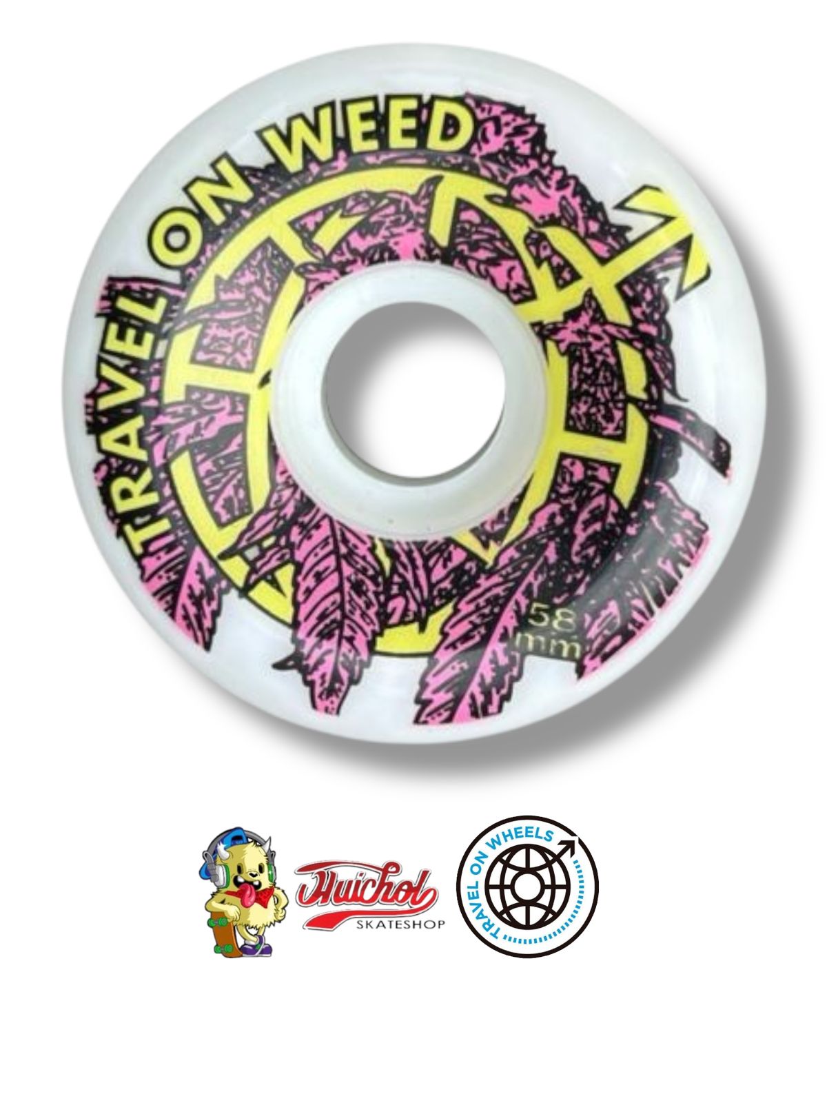 LLANTAS TRAVEL ON WHEELS PINK FEATHERS 58mm