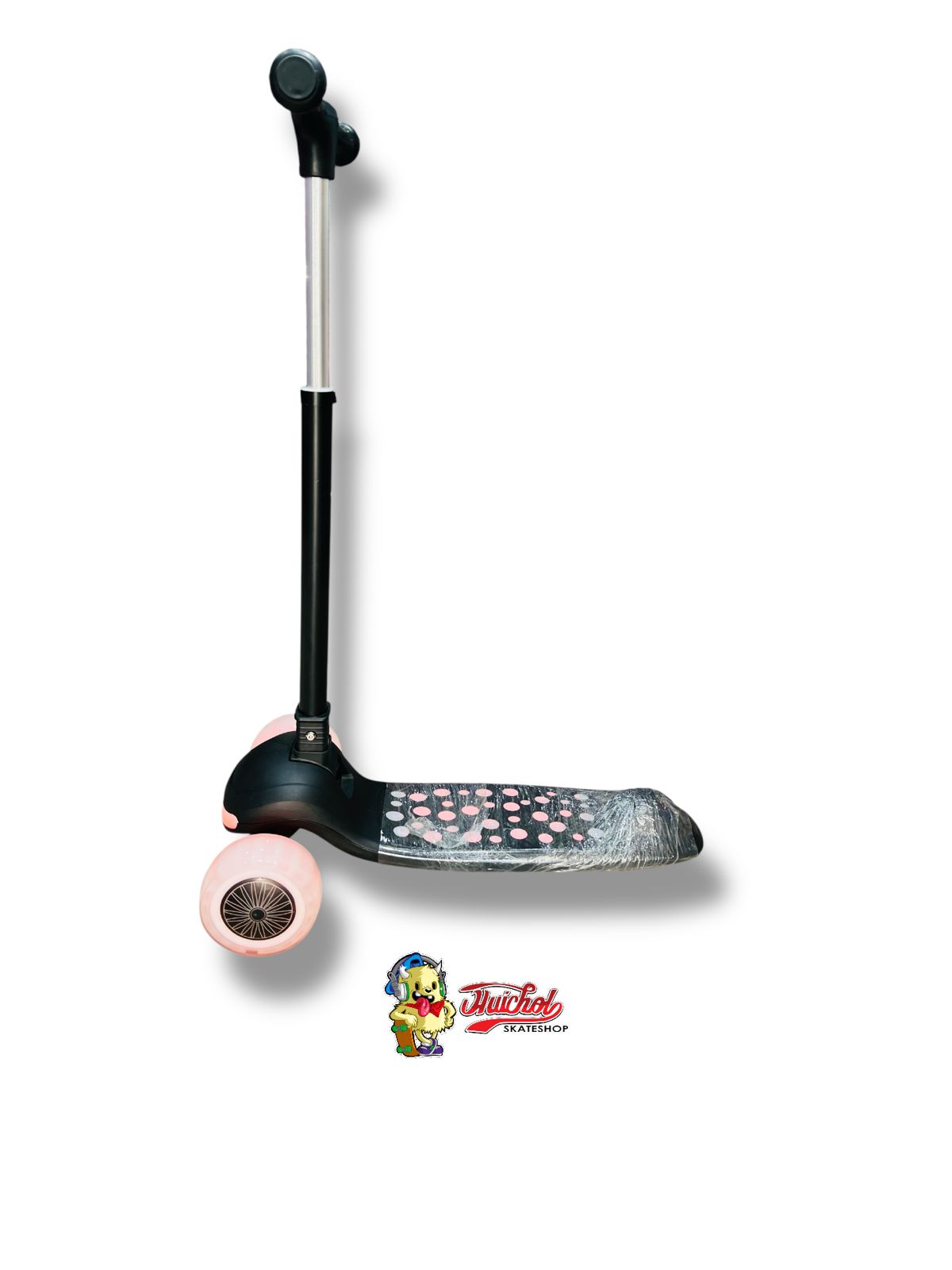 SCOOTER AJUSTABLE CON LUZ Y SONIDO MUSICAL NEGRO PARA NIÑOS