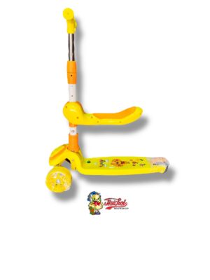 SCOOTER AJUSTABLE POLLO MUSICAL CON LUZ CON ASIENTO AMARILLO
