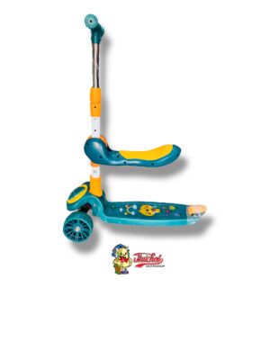 SCOOTER AJUSTABLE POLLO MUSICAL CON LUZ CON ASIENTO AZUL