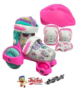 COMBO SWEET ROCKET PATIN ENTRENADOR PARA NIÑOS ROSA