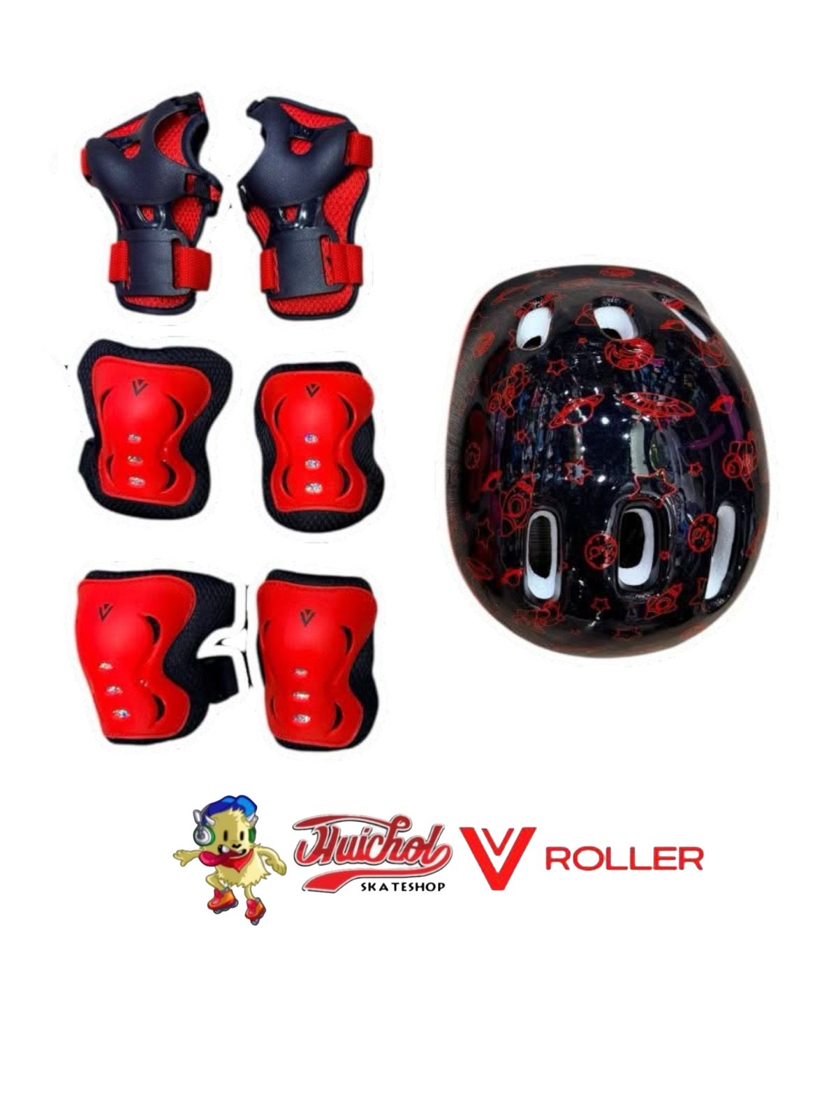 COMBO V ROLLER PATIN ENTRENADOR PARA NIÑOS ROJO