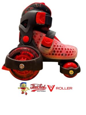COMBO V ROLLER PATIN ENTRENADOR PARA NIÑOS ROJO