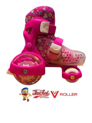 COMBO V ROLLER PATIN ENTRENADOR PARA NIÑOS ROSA