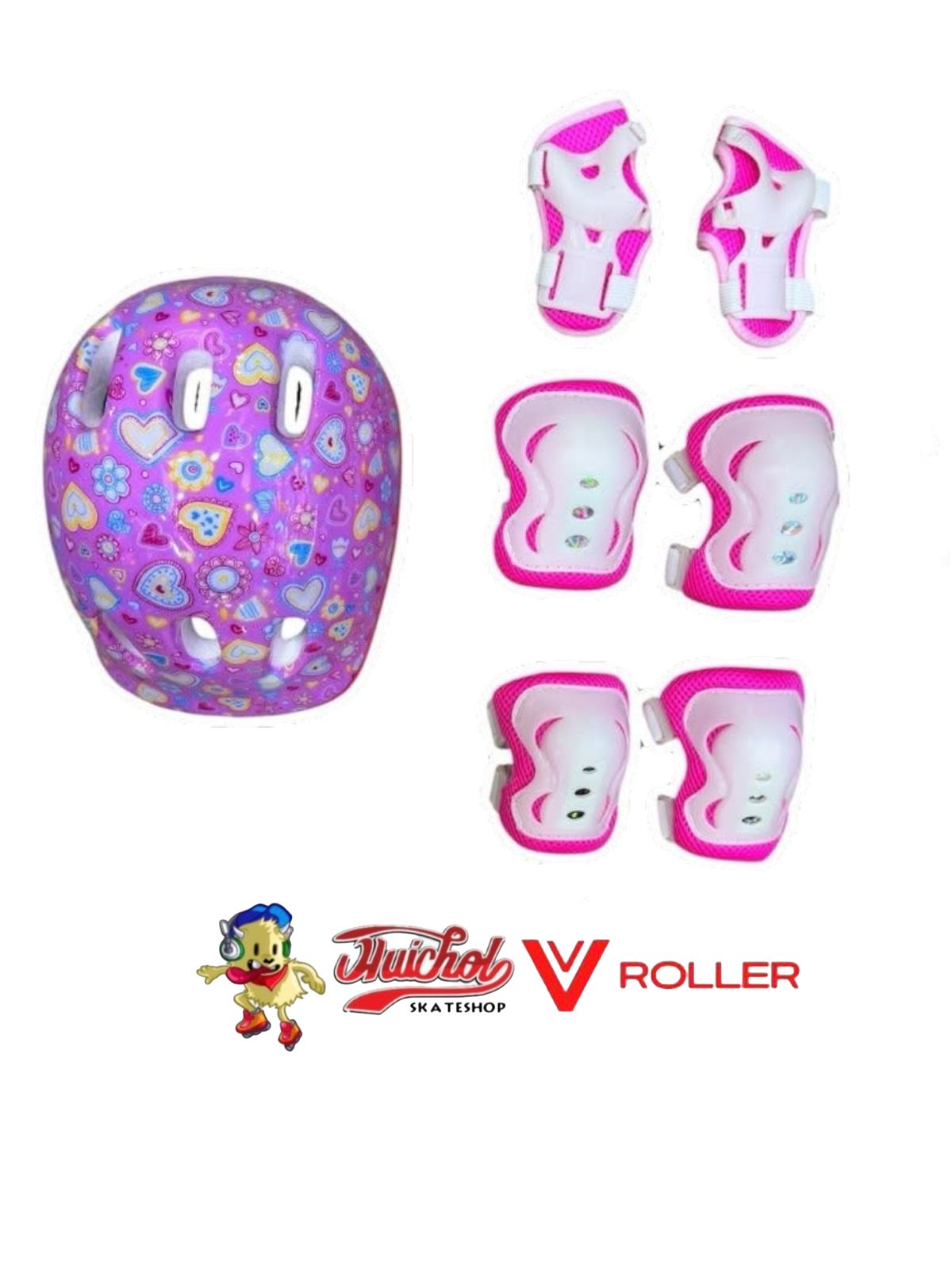 COMBO V ROLLER PATIN ENTRENADOR PARA NIÑOS ROSA
