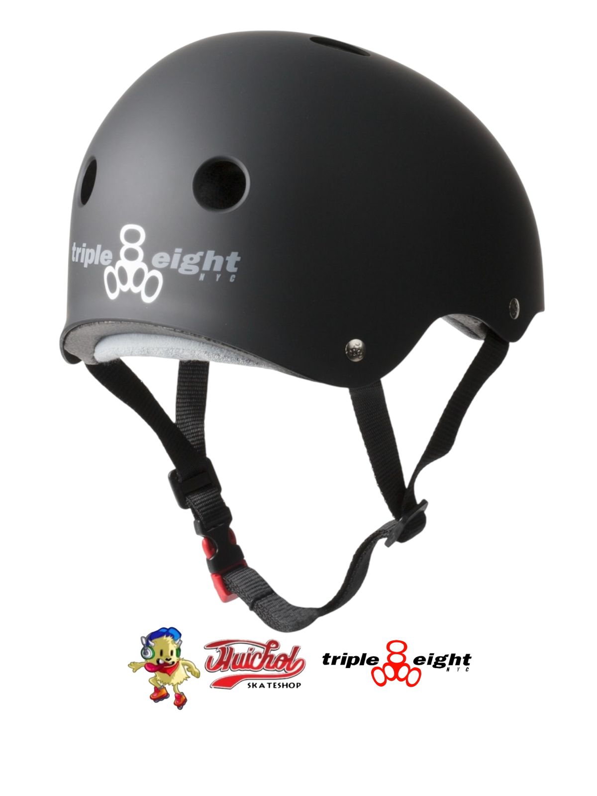 PROTECCIONES TRIPLE EIGHT CASCO NEGRO MATE LISO