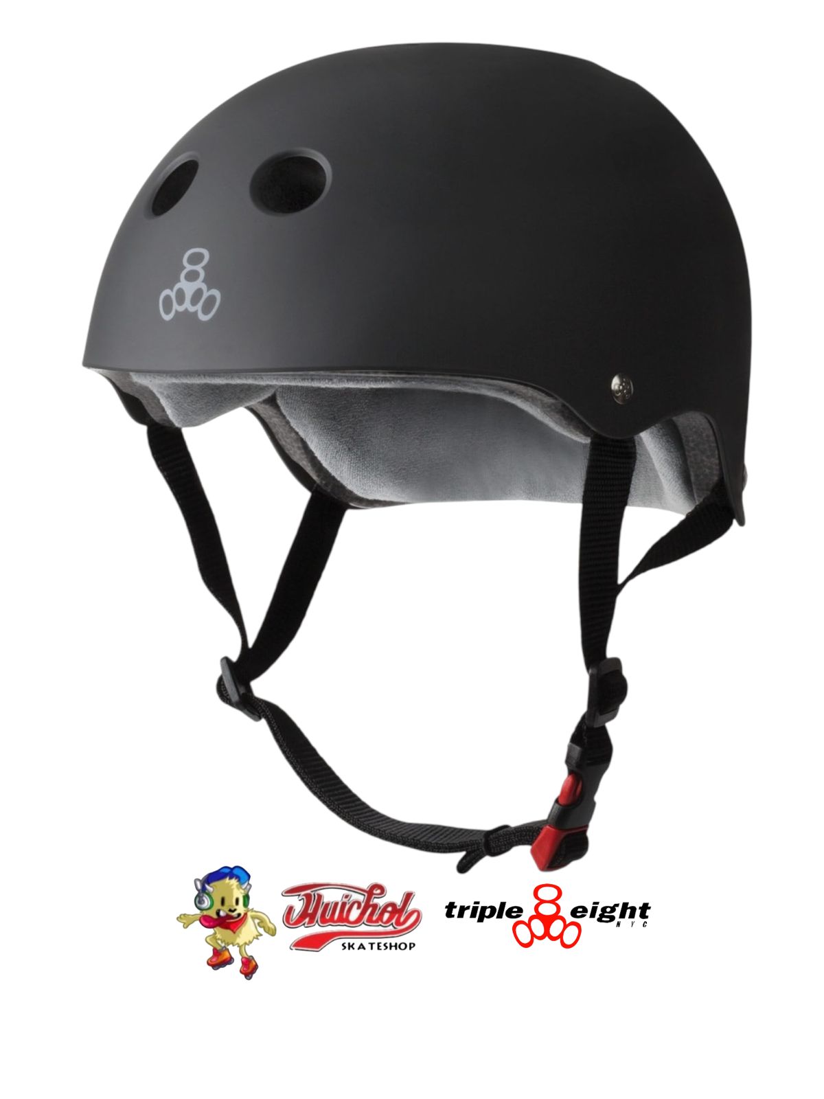 PROTECCIONES TRIPLE EIGHT CASCO NEGRO MATE LISO
