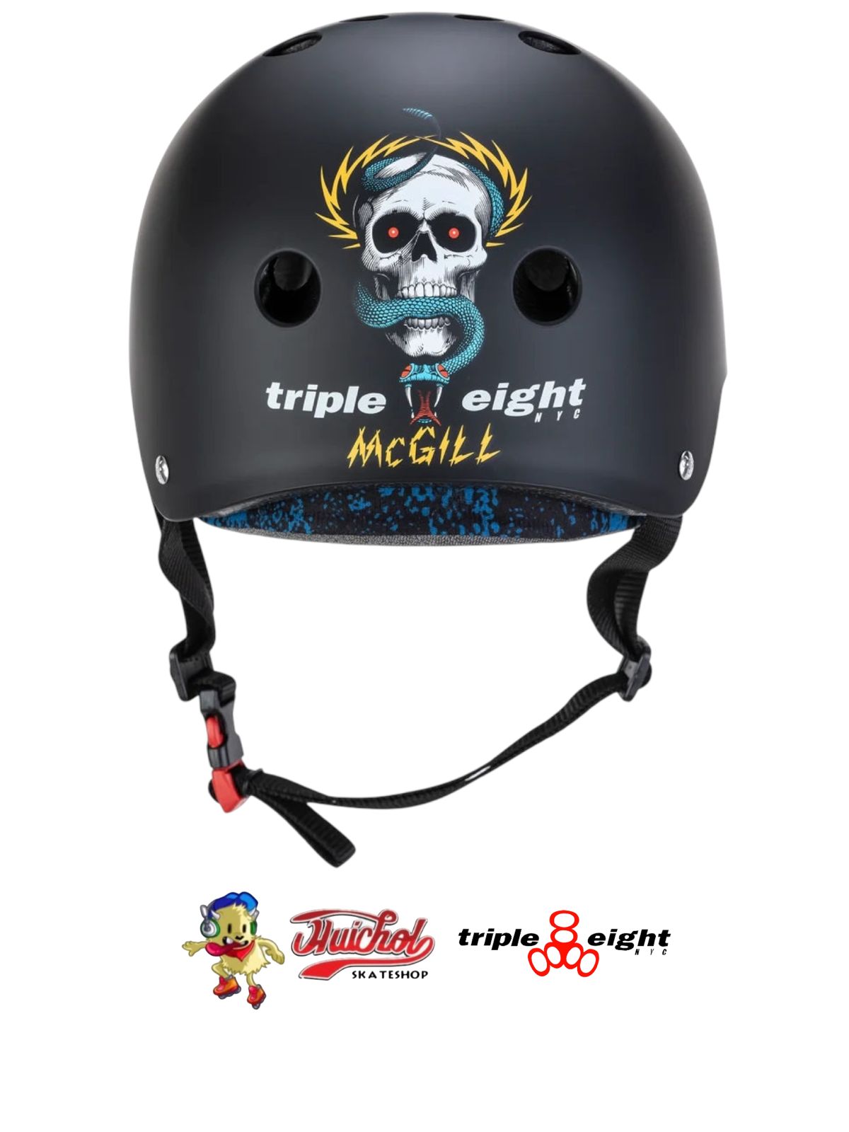 PROTECCIONES TRIPLE EIGHT CASCO NEGRO MATE MIKE MCGIL