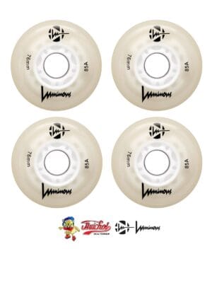 LLANTAS PARA PATINES LUMINOUS 76mm 85A (4 pzs) NATURAL con luz led