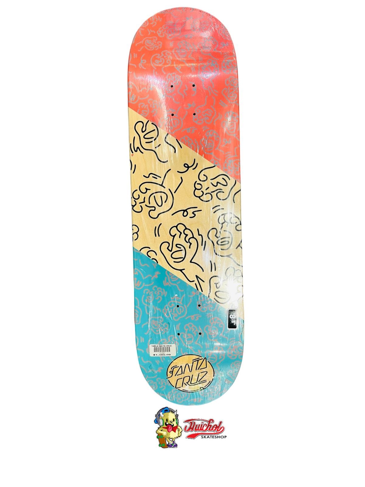 TABLA SANTA CRUZ CARTOON CREAMING HAND RED 8.3
