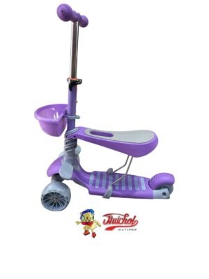 Scooter Ajustable con Luz y Asiento para Niños